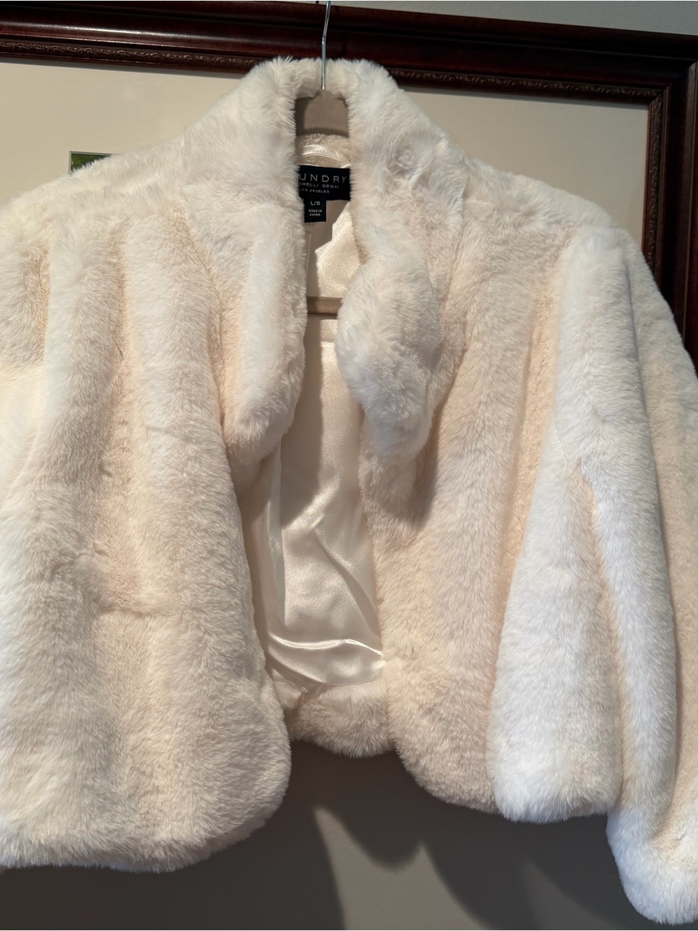 Shelli Segal from Anthropologie Creamy faux fur jacket